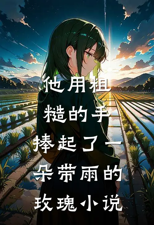 他用粗糙的手,捧起了一朵带雨的玫瑰